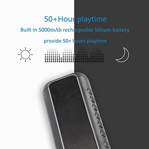 Solar Bluetooth Speaker Portable，5000mAh Wireless Speaker，IPX6 Waterproof Outdoor Speaker，Bluetooth 5.3，TWS Pairing，50H Play Time Heavy Bass for Beach，Party，Hiking，Cycling，Indoor & Outdoor Activities. — view 3