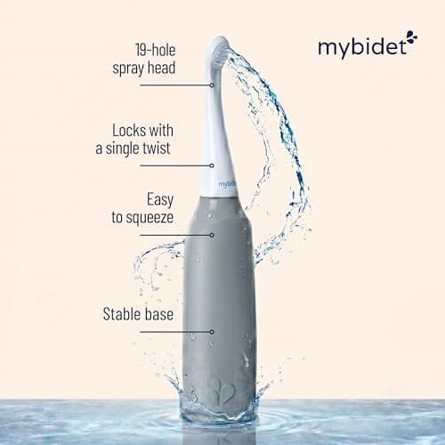 Portable Bidet Peri Bottle Postpartum, Travel Bidet, Perineal Bottle, Bidet Sprayer for Toilet, Hemorrhoids, Muslim Shower, Washlet (Aqua Home Grey) — view 3