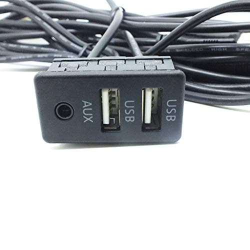 SUCHUANGUANG 1.5M Car Dash Flush Mount AUX USB Port Panel Dual USB Extension Cable Adapter Extension Cable Black Plastic — view 4