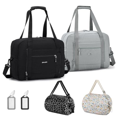 SPAHER for Ryanair Cabin Bags 40x30x20 Underseat Wizzair Carry on Hand Luggage Foldable Travel Duffel Flight Bag Women Men 25L with Wet Pockets Holdall Tote for Overnight Airplane Weekend