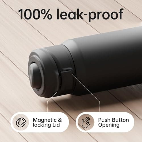 Magcheer 1L Insulated Bottle with Magnetic Phone Holder（Black） — view 6