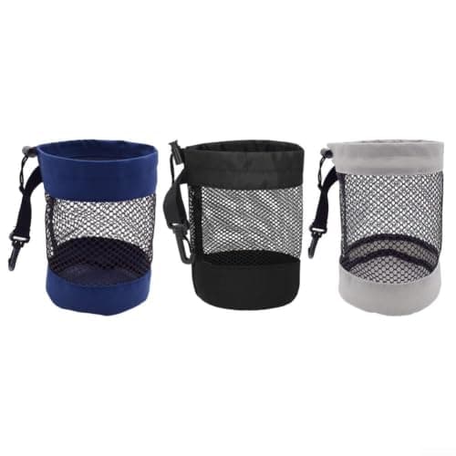 Glewi Golf Balls Storage Bag Mesh Net Pouch for Golf Club Travel Case Accessories - Nylon Holder for Range Practice 16.5x14cm(Navy Blue) — view 6