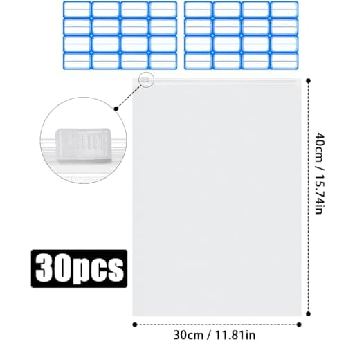 Reusable Zip Lock Bags, 30pcs 40x30cm Plastic Travel Storage Bags Organiser No Holes Hospital Bag Organiser Pouches Frosted Waterproof ziplock bags for Clothes,Shoes,Cosmetics,Suitcase — view 2