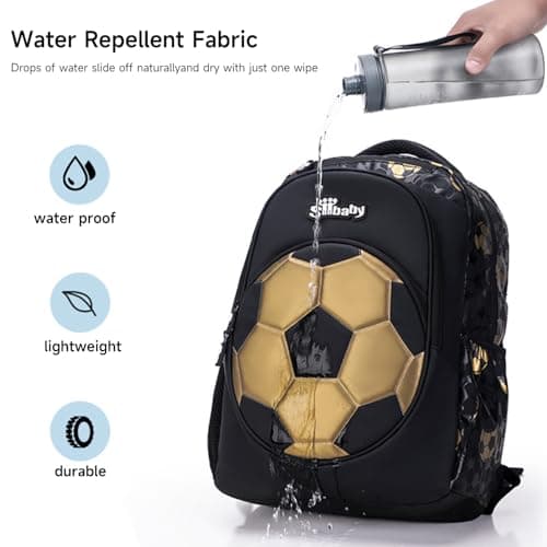 Kids Football School Backpack for Boys & Teens, Lightweight Water Resistant — view 4