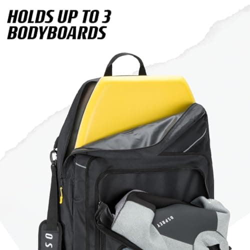 Osprey | Bodyboard Carry Bag, Padded Triple Board Bag with Storage Pockets, Vents and Rucksack Straps, Fits up to 3 Boards, Black — view 4