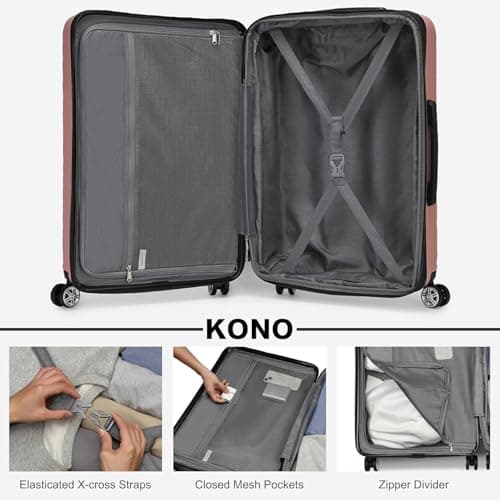 Kono 28 Inch Large Suitcase Expandable ABS+PC Hard Shell Checked Luggage — view 6