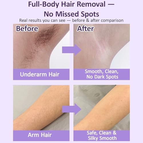 Electric Shaver for Women, 2-in-1 Ladies Shaver & Facial Hair Remover with Smart LED Display, Rechargeable Painless Bikini Trimmer & Body Razor for Face, Legs, Underarms, Travel Size (Lilac) — view 3