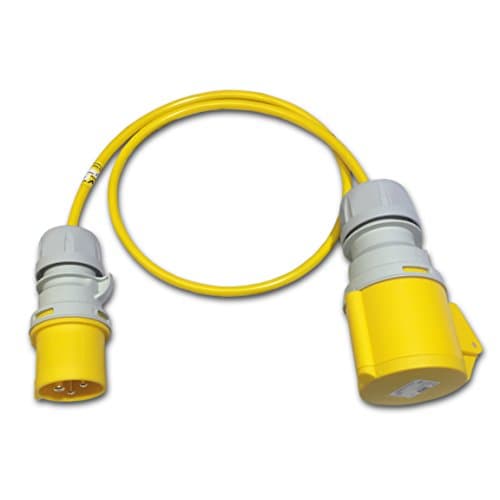 110V Adapter 16a Plug to 32a Coupler Socket 1 Meter Lead Yellow Cable