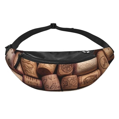 Wine Cork Printed Bumbag Waist Pack with Headphone Hole for Men Women - Adjustable Sport Fanny Bag for Outdoors Workout Hiking — view 2
