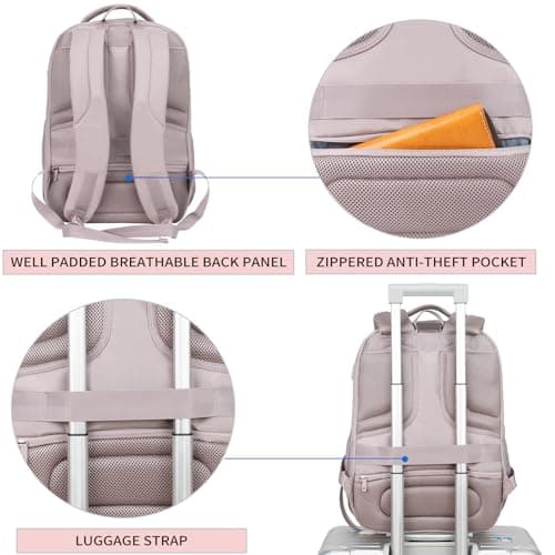 KROSER Laptop Backpack Computer Backpack Water-Repellent DaypackDusty Pink — view 6