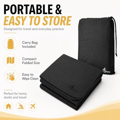 EXERZ Foldable Yoga Mat 6mm Non Slip Travel Exercise Mat with Carry Bag — view 6