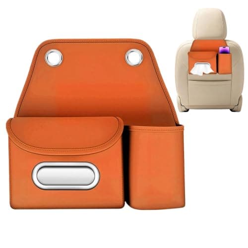 Back Seat Organizer with Tissue Box Cup Holder PU Leather