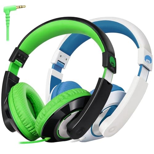 rockpapa 2 Pcs Foldable Kids Headphones Wired for School with 3.5mm Cord