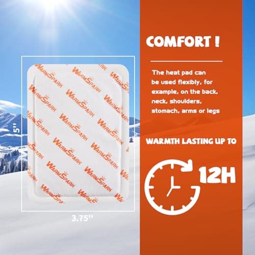 WarmSpark Body Warmers with Adhesive - Heat Warmer Patch Disposable Air Activated Hot Warmers - Up to 12 Hours of Heat - WarmSpark (10 Packs) — view 5