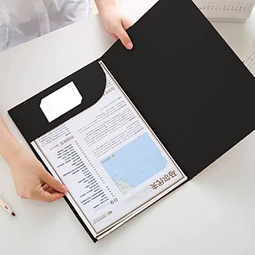 DZOZO 10Pcs A4 Insert Presentation Folder - Letter Size Business Report Holder, Kraft Black Cardboard Office Project File for Single Sheet Documents — view 2
