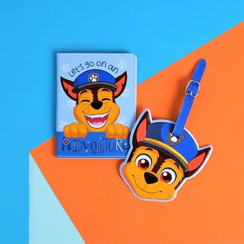 Paw Patrol - Passport & Luggage Tag - Chase - PU Leather Travel Wallet & Detachable Suitcase Labels for Kids, Children, Boys & Girls. Official Licensed Paramount Paw Patrol Merchandise. — view 2