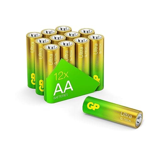 GP Ultra Alkaline Batteries AA 1.5 V (Mignon, LR6), G-TECH Longlife Technology, Ideal for Energy-Hungry Applications, Pack of 12 AA Batteries Ultra Alkaline