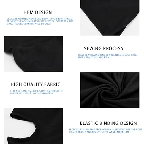AWAVM 2 Pcs 2 Black Balaclava Mask Double Face Mask, 2 Hole Balaclava Classic Lightweight Black Ski Mask, Winter Headwrap Double Hole Breathable Full Face Ski Mask Balaclavas for Men — view 3