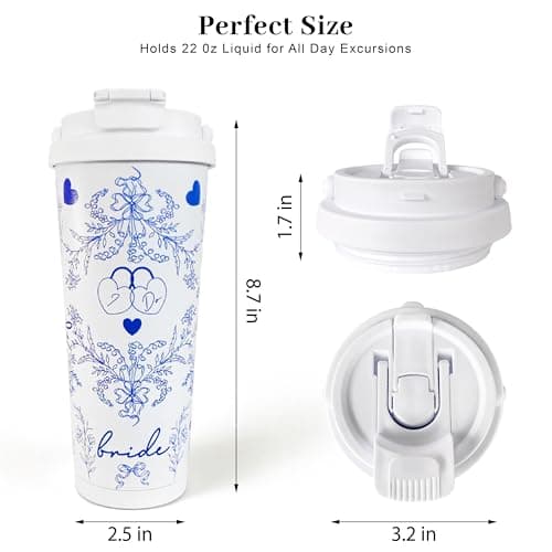 Bride Squad Bride Tumbler - Bachelorette Party Cups for Bridal Shower & Engagement - 22oz Stainless Steel Bride Cup with Double-Model Lid — view 2