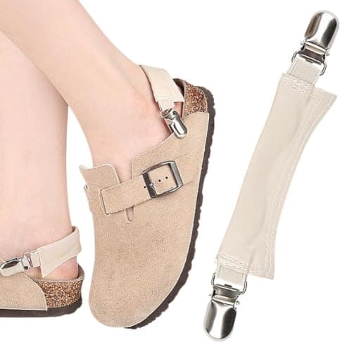 Sslvya 1 Pair Leather Sandal Heel Straps Non-slip Elastic Shoe Back Strap with Metal Buckle for Daily Use to Prevent Slipping — view 3