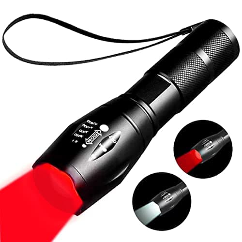 YZYOE Rechargeable Red Light Flashlight,Tactical Flashlights, 2 in 1 White Lights and LED Red Hunting Light,2 Modes, Coon Hunting Lights, Detector,Night Observation, Astronomy, Aviation.