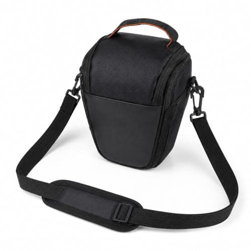 SEPSCO Camera Bags & Cases, DSLR Camera Sling Bag Large Capacity Shockproof Waterproof Adjustable Shoulder Triangle Compatible for Canon, Nikon, Fuji, Panasonic, Sony (Black)