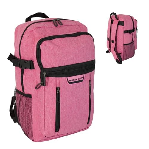 RYANAIR 40x20x25cm Carry On Underseat Cabin Backpack - Airline Approved Travel Rucksack - Approved for EasyJet, Jet2, RyanrAir, Virgin Atlantic, KLM (Pink)