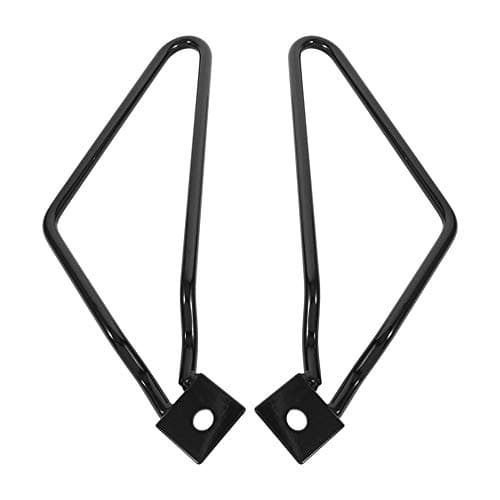 Yosoo Health Gear Motorbike Saddle Bags, Saddlebag Support Stay Saddlebag Bracket Guard 2pcs Motorcycle Saddlebags Mount Brackets Support Silver for XL883/1200 HD1450/1584(Black) — view 2