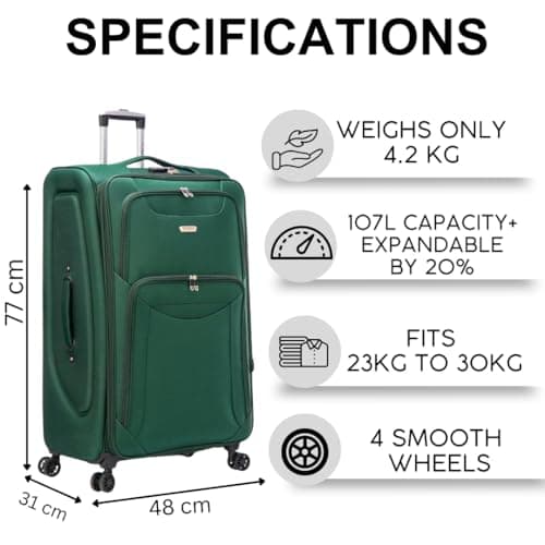 29" Large Super Lightweight 4 wheel Suitcase Luggage Expandable With Wheels — view 2