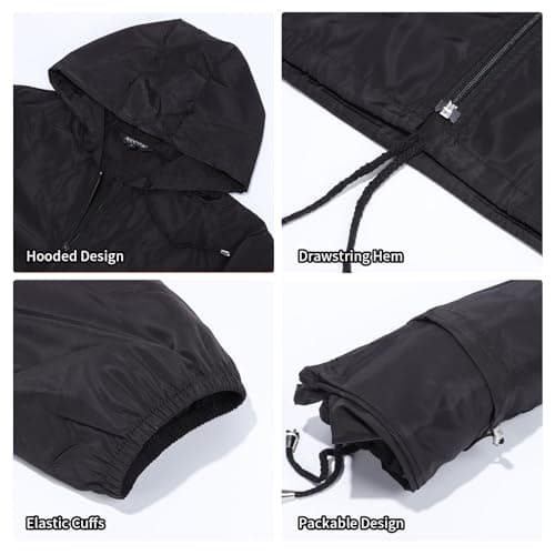 Lancry Lightweight Waterproof Jacket Women, Packable Raincoat Rain Jacket Hooded for Outdoor Hiking, Running, Cycling (S, Black) — view 4