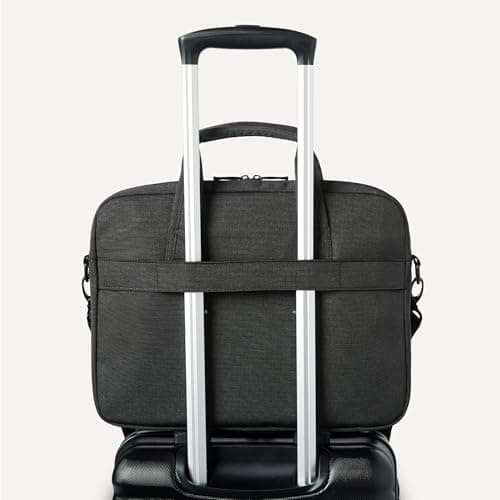 Amazon Basics 15.6-Inch Laptop Shoulder Bag for Women and Men, Messenger Bag for Commuting and Business Trips, Black — view 4