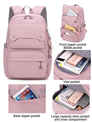 SellerFun Teen Girls Casual Backpack High Middle School Daypack Women Daily Travel Laptop Bag(A Black,29 Liters) — view 5
