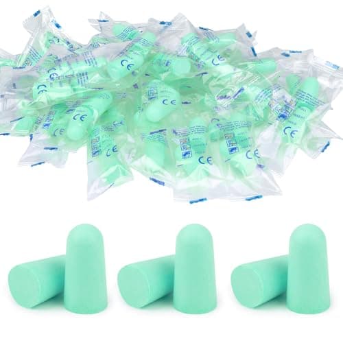 60 Pairs Ultra Soft Foam Ear Plugs, 38dB SNR Noise Reduction Earplugs for Sleeping Hearing Protection Travel Study Concentration Construction Site (Green, One Size)