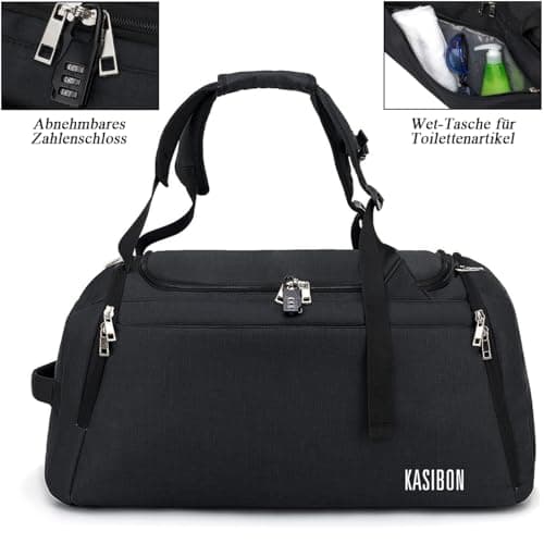 42L Waterproof Gym Bag with Shoes Compartment, Weekend Bag with Wet Pocket — view 3