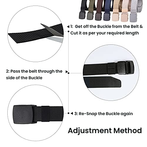 WedDecor Brown Nylon Webbing Canvas Belt with Plastic Clips — view 5