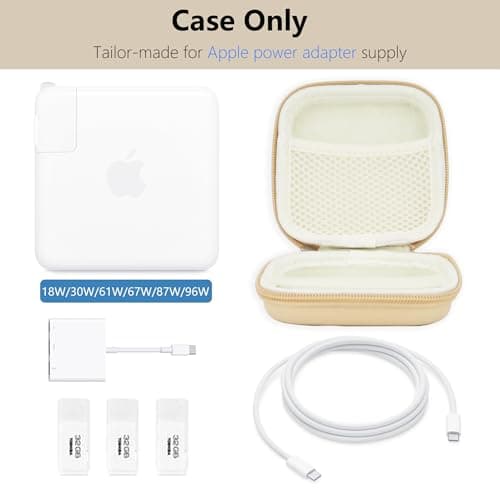 Linpr Portable Charger Case, Tech Electronic Organizer Bag, Khaki, M — view 5