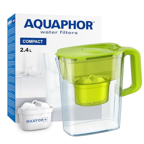 AQUAPHOR Water Filter Jug Compact Green 2.4L with 1 x Maxfor+ Cartridge