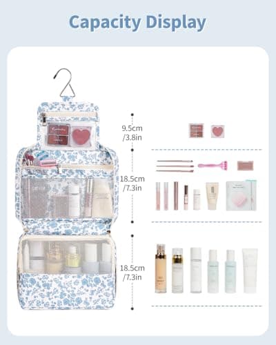 Narwey Travel Hanging Toiletry Bags for Women, Wash Bag for Toiletries — view 3