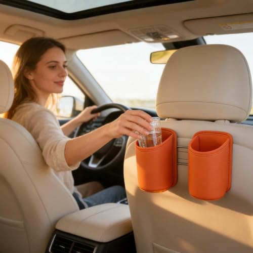 Car Door Cup Holder, Clip On Vehicle Beverage Organis er For Cans Bottles — view 2