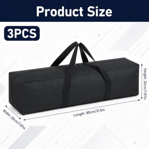 31.5 Inch Tripod Carrying Case, 3 Pack Sports Duffel Luggage Bag with Dual Handles 600D Oxford Large Equipment Storage Bags for Fishing Tent Umbrella Lights Cameras Microphone and Music Stands — view 2