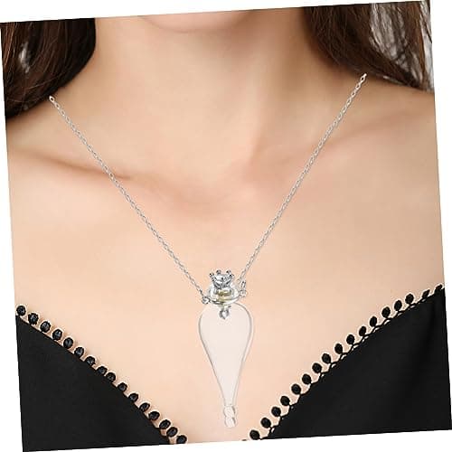 GARVALON Miniature Glass Drifting Bottle Necklace with Chain, Easy to Travel Small Glass Jar Pendant for Storing Honeymoon Souvenirs, Honeymoon Gift Accessory — view 3