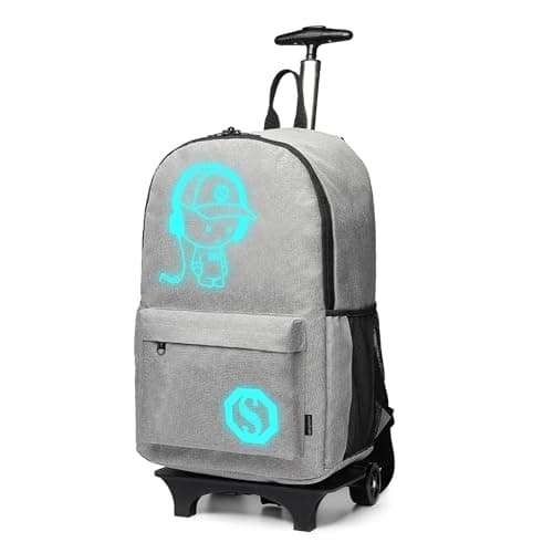 Kono Trolley Backpack with Rolling Wheels(Grey)