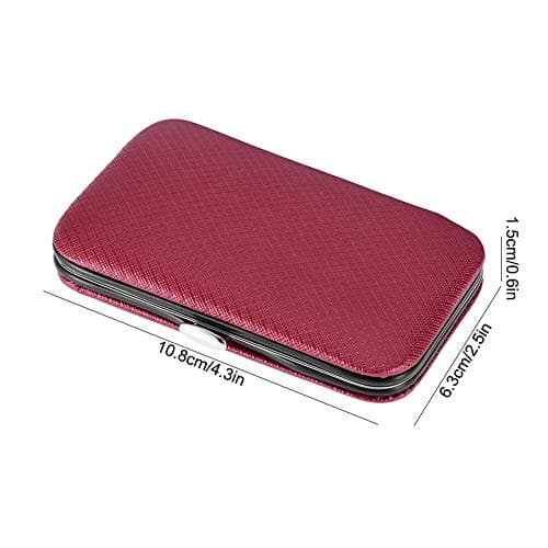 Manicure Set 8 Pcs Stainless Steel Nail Grooming Kit for Men Women with Travel Case Professional Nail Clippers Cuticle Nippers File Buffer Tweezers Orange Stick Red — view 2