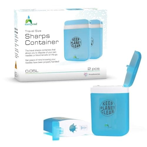 2 Pcs Travel size Sharps Bin-Disposal Container for Pen Needles & Lancets
