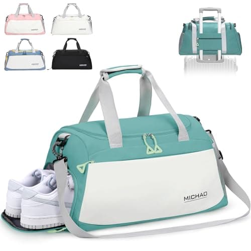 Large Gym Bag Duffle Bag with Shoes Compartment for Women Men, Green