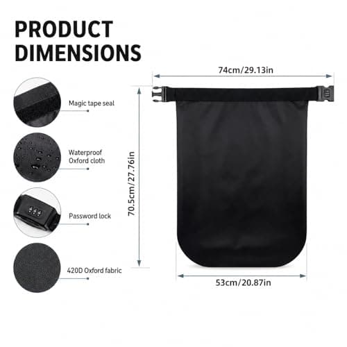 Esoes 30L Lockable Motorcycle Helmet Bag 420D Oxford with Combination Lock — view 2