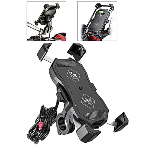 Tuoservo Motorcycle Phone Mount with Wireless and USB Charger 15W Qi Fast Charging Cell Phone Holder for Motorcycle ATV Boat Bike — view 6