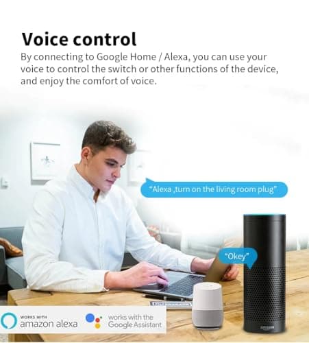20A Tuya Smart WiFi Plug UK, 3-Pin Smart Socket with Energy Monitoring, Timer & Schedule, Alexa & Google Home Voice Control, Remote App Control Smart Home Adapter — view 4