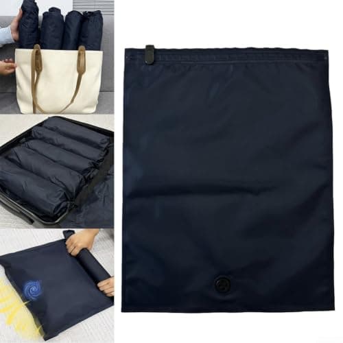 Oxford Cloth Hand Roll Vacuum Bags for Travel, Portable Compression Storage Sacks for Clothes Bedding Towels, Space Saving Luggage Organisers with(B) — view 3