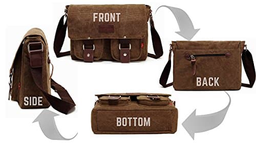 autumndeer Anti-Theft Laptop Messenger Bag for Men, 14 Inch Briefcase Multiple Pocket, Lightweight Business Shoulder Bag for Work, Travel & Commuting, Durable Oxford Laptop Bag, 32 x 10 x 27cm, Coffe — view 4